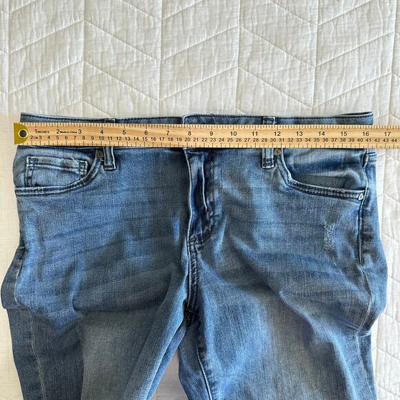 Kut From The Kloth Amy Mid Rise Cropped Straight Leg Jeans Blue Denim | Size 12 - Picture 10 of 13